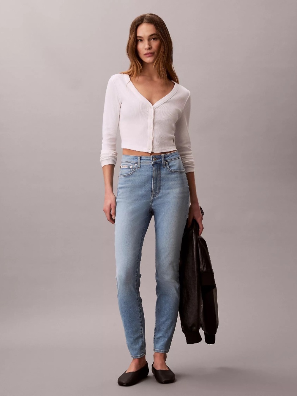 Calvin Klein Womens high-rise, skinny Jeans in Light Blue Size 31